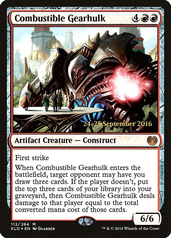 Combustible Gearhulk [Kaladesh Prerelease Promos] MTG Single Magic: The Gathering | Red Claw Gaming
