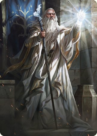 Gandalf the White Art Card [The Lord of the Rings: Tales of Middle-earth Art Series] MTG Single Magic: The Gathering | Red Claw Gaming