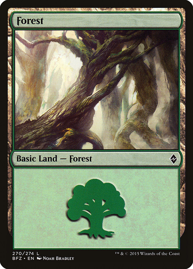 Forest (270) [Battle for Zendikar] MTG Single Magic: The Gathering | Red Claw Gaming