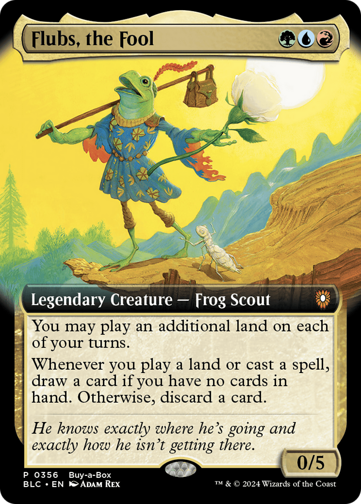 Flubs, the Fool (Buy-A-Box) (Extended Art) [Bloomburrow Promos] MTG Single Magic: The Gathering | Red Claw Gaming