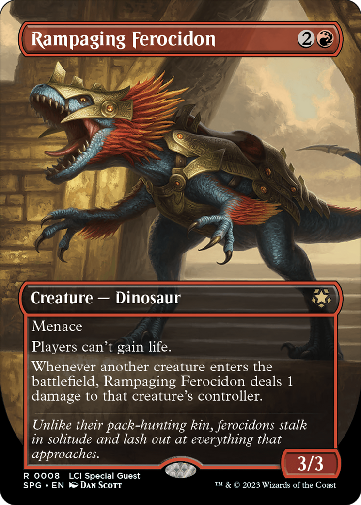 Rampaging Ferocidon (Borderless) [The Lost Caverns of Ixalan Special Guests] MTG Single Magic: The Gathering | Red Claw Gaming