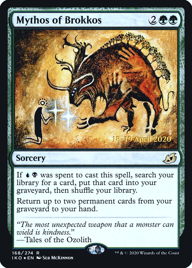 Mythos of Brokkos [Ikoria: Lair of Behemoths Prerelease Promos] MTG Single Magic: The Gathering | Red Claw Gaming