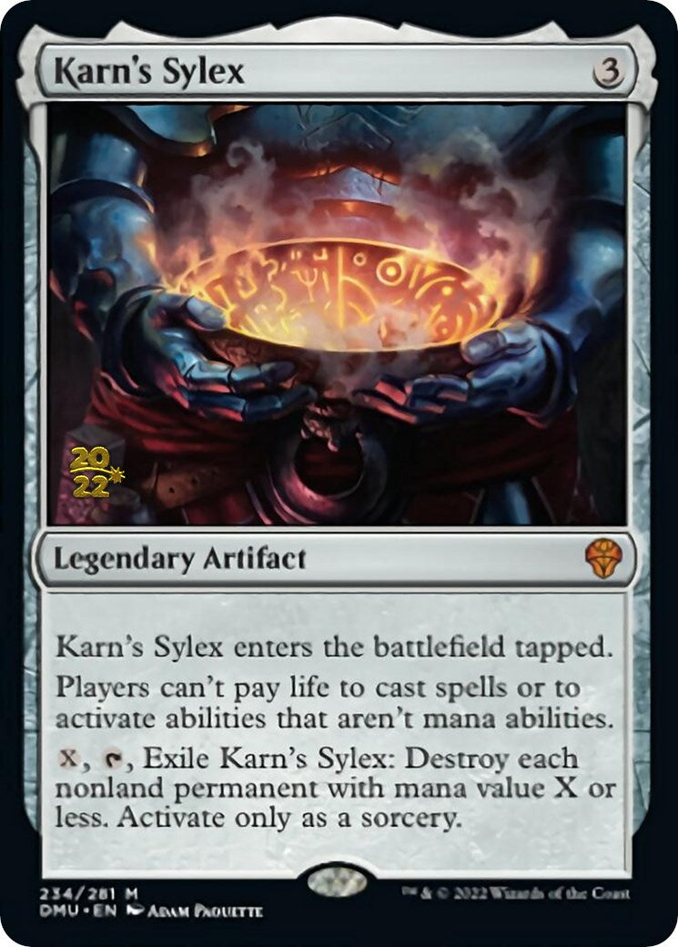 Karn's Sylex [Dominaria United Prerelease Promos] MTG Single Magic: The Gathering | Red Claw Gaming
