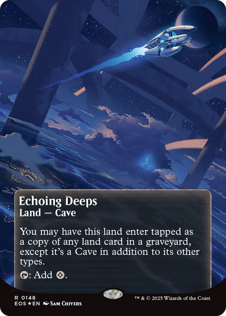 Echoing Deeps (0148) (Borderless) (Galaxy Foil) [Edge of Eternities: Stellar Sights] MTG Single Magic: The Gathering | Red Claw Gaming