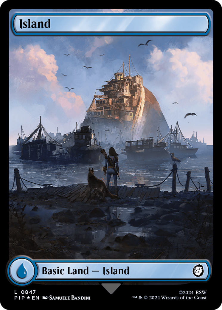 Island (0847) (Surge Foil) [Fallout] MTG Single Magic: The Gathering | Red Claw Gaming