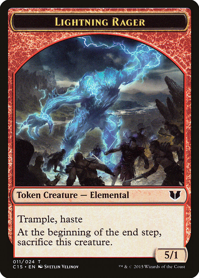 Lightning Rager // Lightning Rager Double-Sided Token [Commander 2015 Tokens] MTG Single Magic: The Gathering | Red Claw Gaming