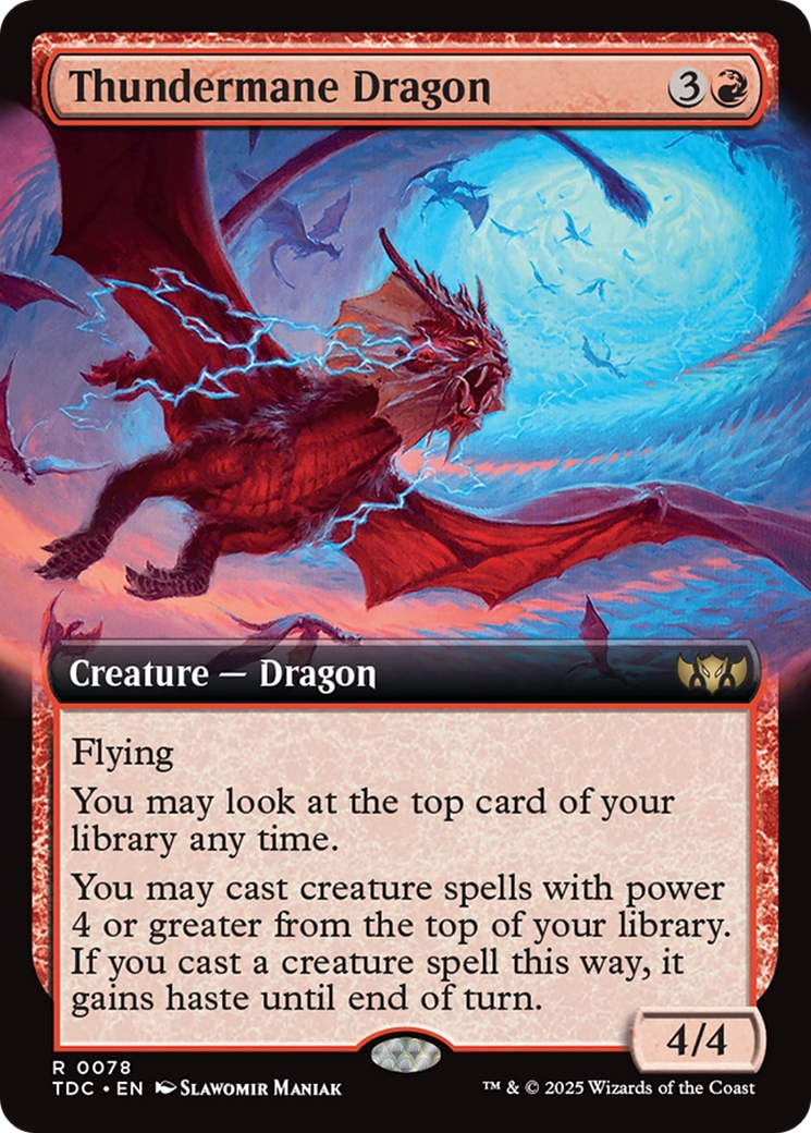 Thundermane Dragon (Extended Art) [Tarkir: Dragonstorm Commander] MTG Single Magic: The Gathering | Red Claw Gaming