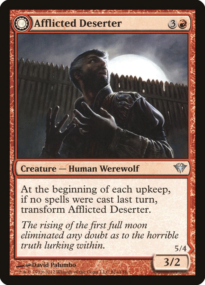 Afflicted Deserter // Werewolf Ransacker [Dark Ascension] MTG Single Magic: The Gathering | Red Claw Gaming