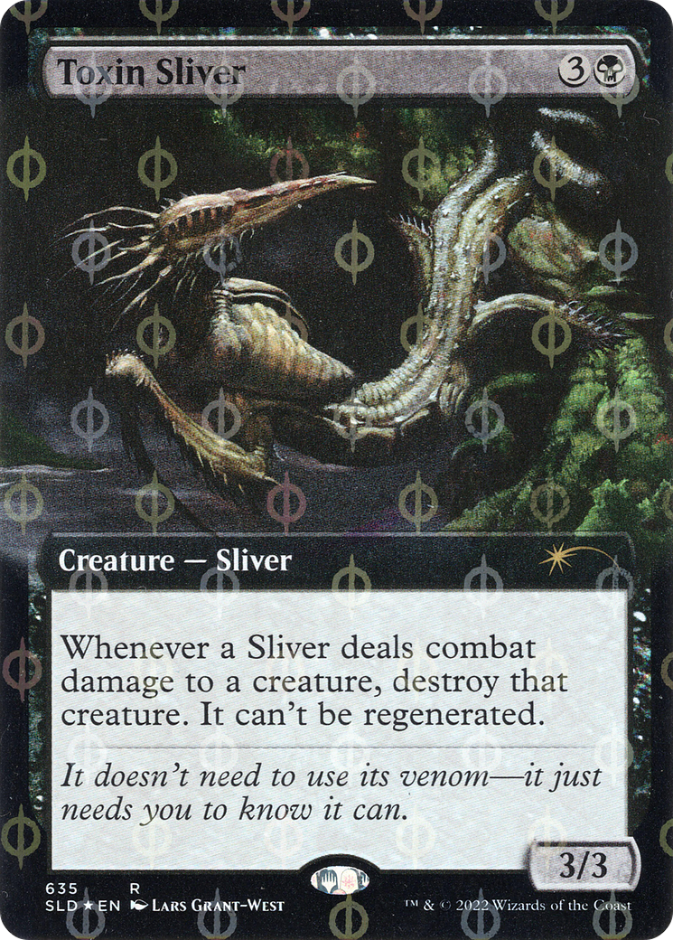 Toxin Sliver (Extended Art) (Step-and-Compleat Foil) [Secret Lair Drop Promos] MTG Single Magic: The Gathering | Red Claw Gaming