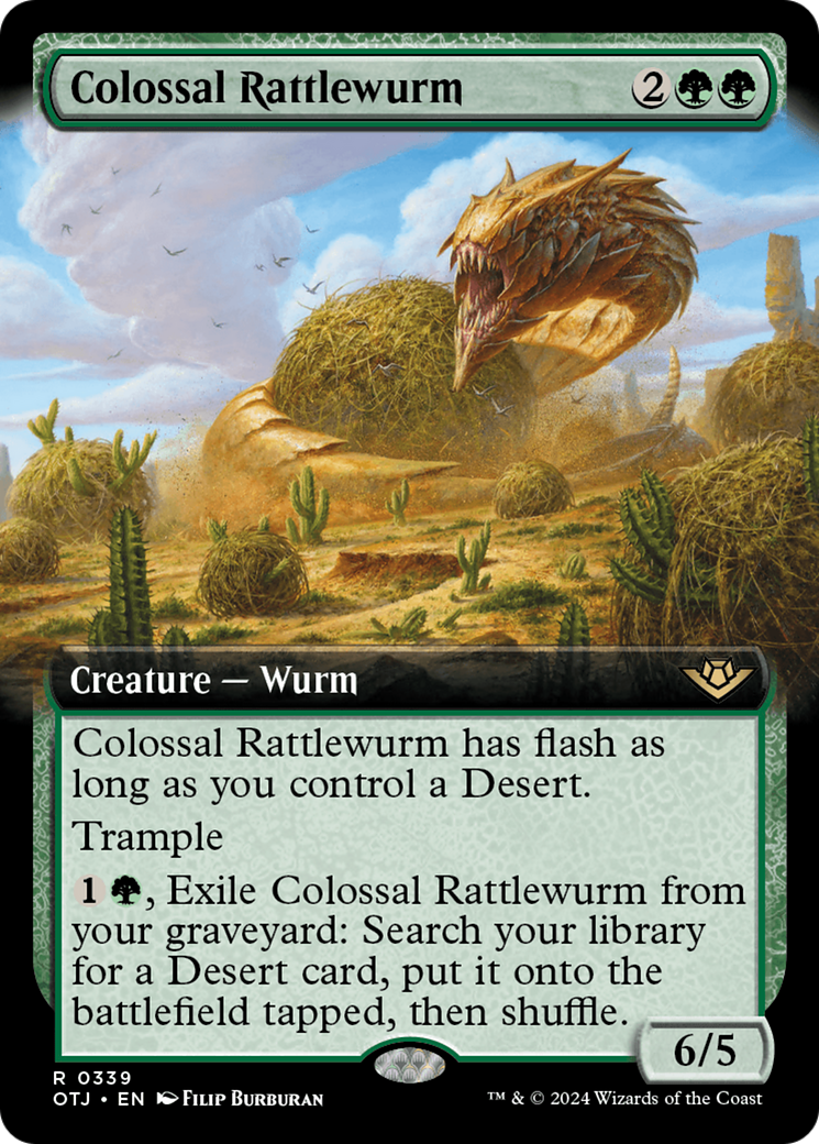 Colossal Rattlewurm (Extended Art) [Outlaws of Thunder Junction] MTG Single Magic: The Gathering    | Red Claw Gaming