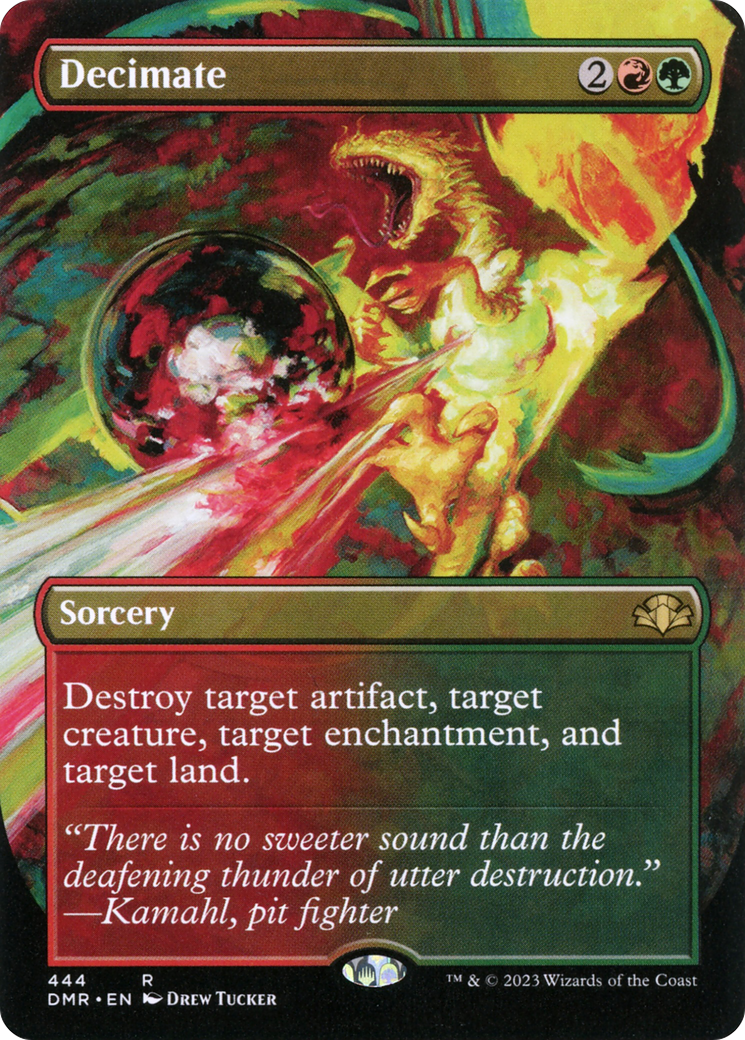 Decimate (Borderless Alternate Art) [Dominaria Remastered] MTG Single Magic: The Gathering | Red Claw Gaming