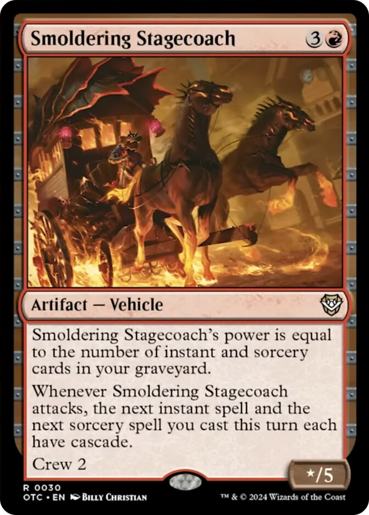 Smoldering Stagecoach [Outlaws of Thunder Junction Commander] MTG Single Magic: The Gathering | Red Claw Gaming