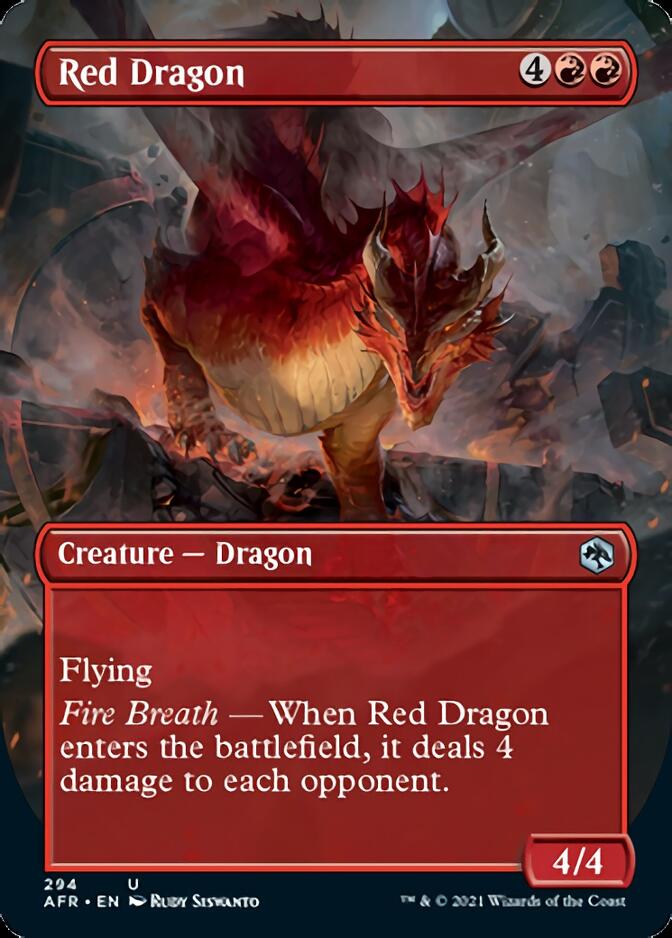 Red Dragon (Borderless Alternate Art) [Dungeons & Dragons: Adventures in the Forgotten Realms] MTG Single Magic: The Gathering | Red Claw Gaming
