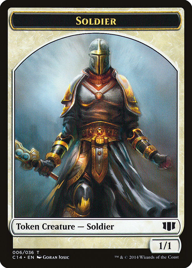 Soldier // Spirit Double-Sided Token [Commander 2014 Tokens] MTG Single Magic: The Gathering | Red Claw Gaming