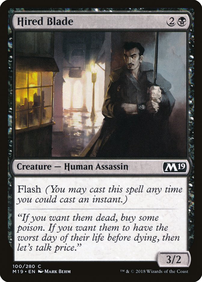 Hired Blade [Core Set 2019] MTG Single Magic: The Gathering | Red Claw Gaming