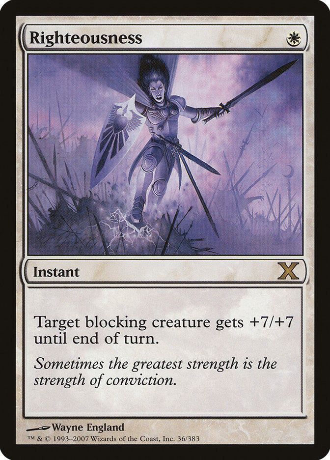 Righteousness [Tenth Edition] MTG Single Magic: The Gathering | Red Claw Gaming