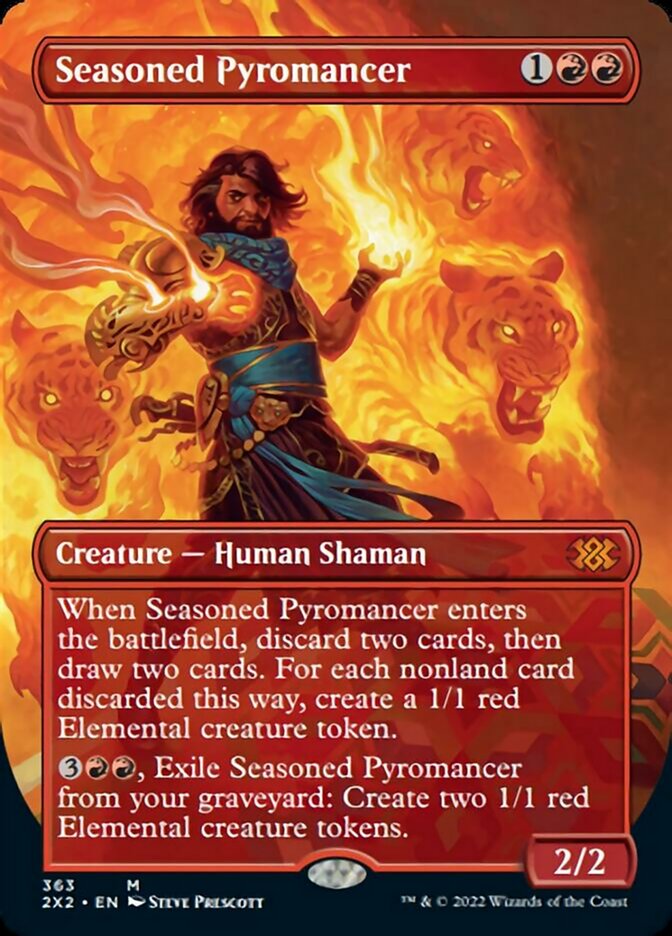 Seasoned Pyromancer (Borderless Alternate Art) [Double Masters 2022] MTG Single Magic: The Gathering    | Red Claw Gaming