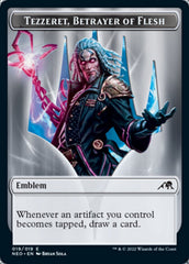 Samurai // Tezzeret, Betrayer of Flesh Emblem Double-Sided Token [Kamigawa: Neon Dynasty Tokens] MTG Single Magic: The Gathering | Red Claw Gaming