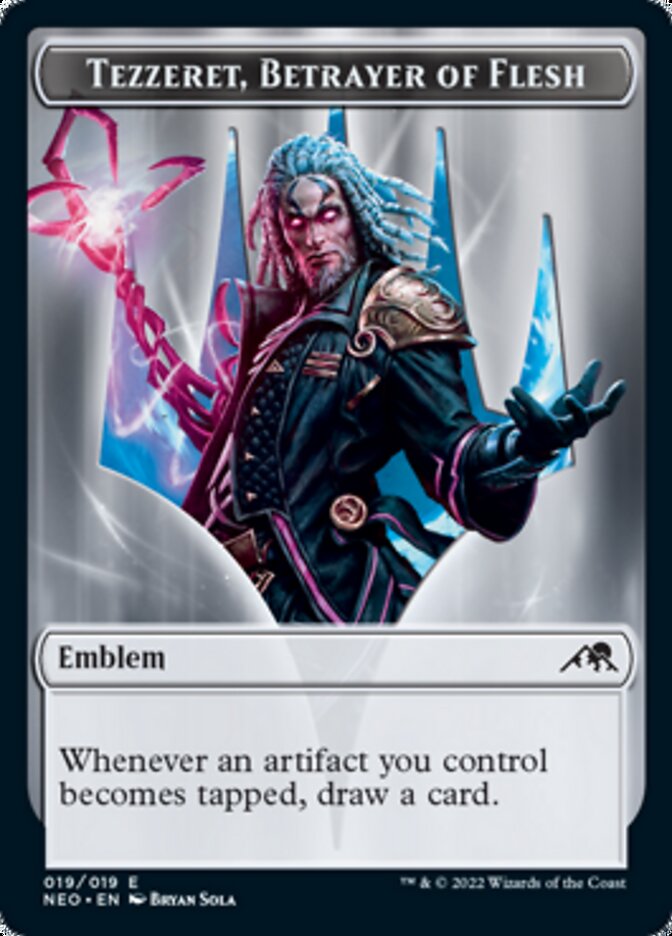 Tezzeret, Betrayer of Flesh Emblem [Kamigawa: Neon Dynasty Tokens] MTG Single Magic: The Gathering | Red Claw Gaming