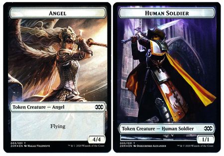Angel // Human Soldier Double-Sided Token [Double Masters Tokens] MTG Single Magic: The Gathering | Red Claw Gaming