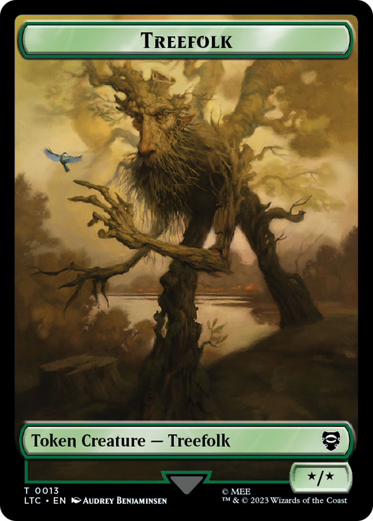 Beast // Treefolk Double Sided Token [The Lord of the Rings: Tales of Middle-Earth Commander Tokens] MTG Single Magic: The Gathering | Red Claw Gaming