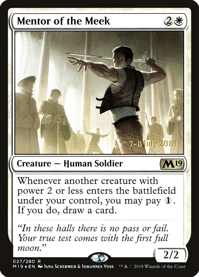 Mentor of the Meek [Core Set 2019 Prerelease Promos] MTG Single Magic: The Gathering | Red Claw Gaming