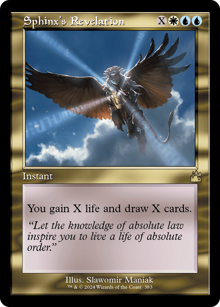 Sphinx's Revelation (Retro Frame) [Ravnica Remastered] MTG Single Magic: The Gathering | Red Claw Gaming