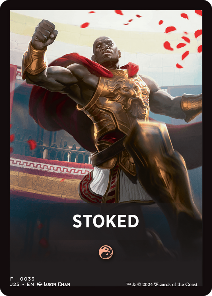 Stoked Theme Card [Foundations Jumpstart Front Cards] MTG Single Magic: The Gathering | Red Claw Gaming