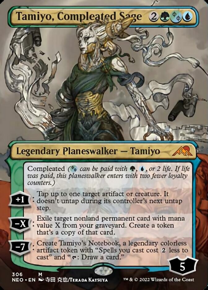 Tamiyo, Compleated Sage (Borderless) [Kamigawa: Neon Dynasty] MTG Single Magic: The Gathering    | Red Claw Gaming