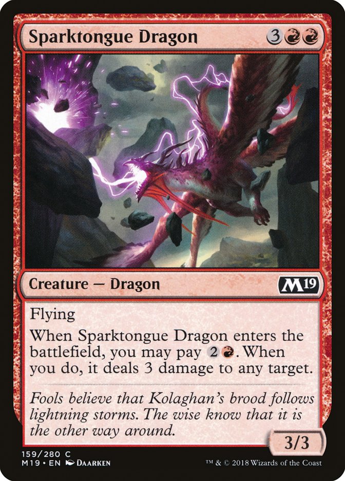 Sparktongue Dragon [Core Set 2019] MTG Single Magic: The Gathering | Red Claw Gaming