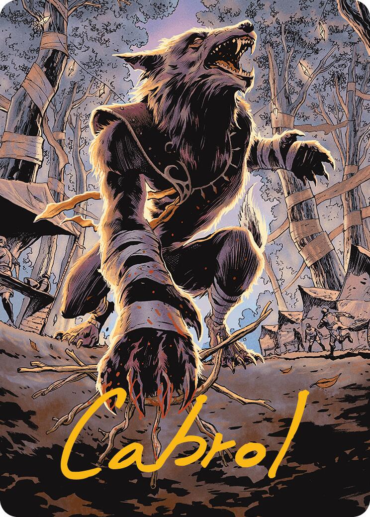 Arlinn, Embraced by the Moon Art Card (Gold-Stamped Signature) [Innistrad Remastered Art Series] MTG Single Magic: The Gathering | Red Claw Gaming