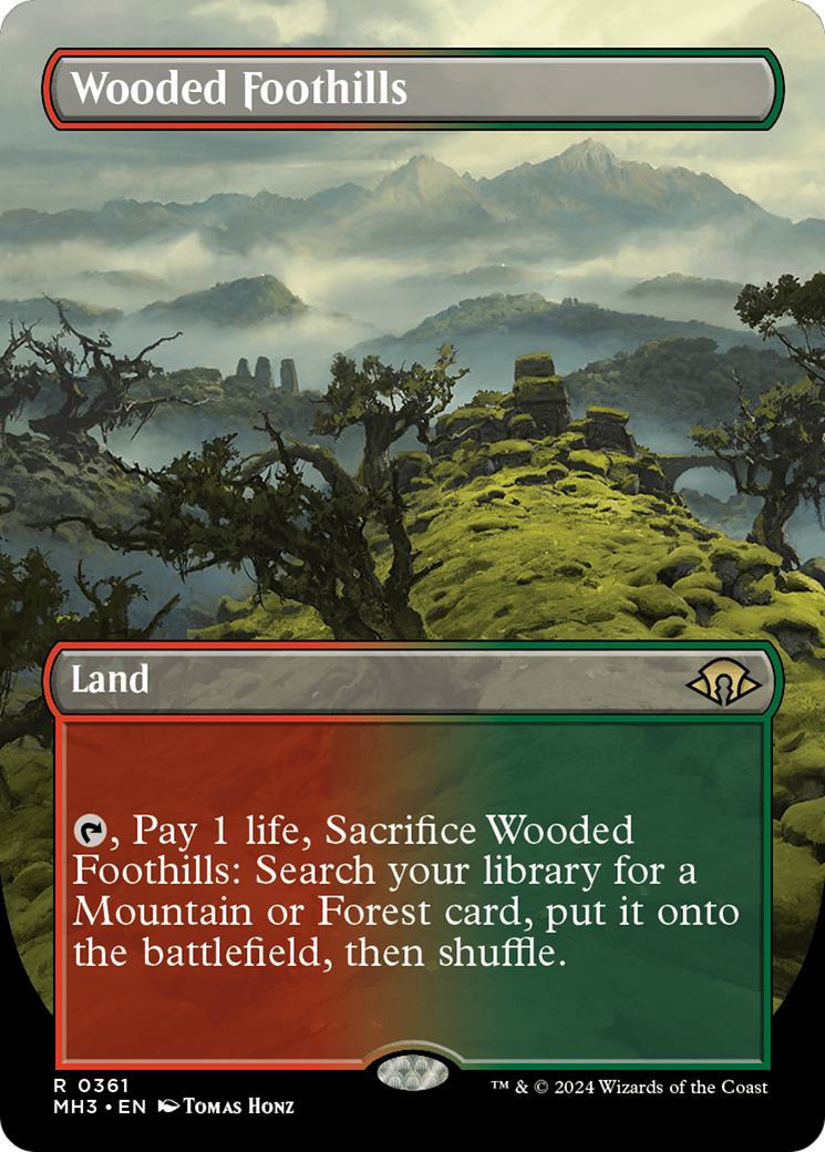 Wooded Foothills (Borderless) [Modern Horizons 3] MTG Single Magic: The Gathering | Red Claw Gaming