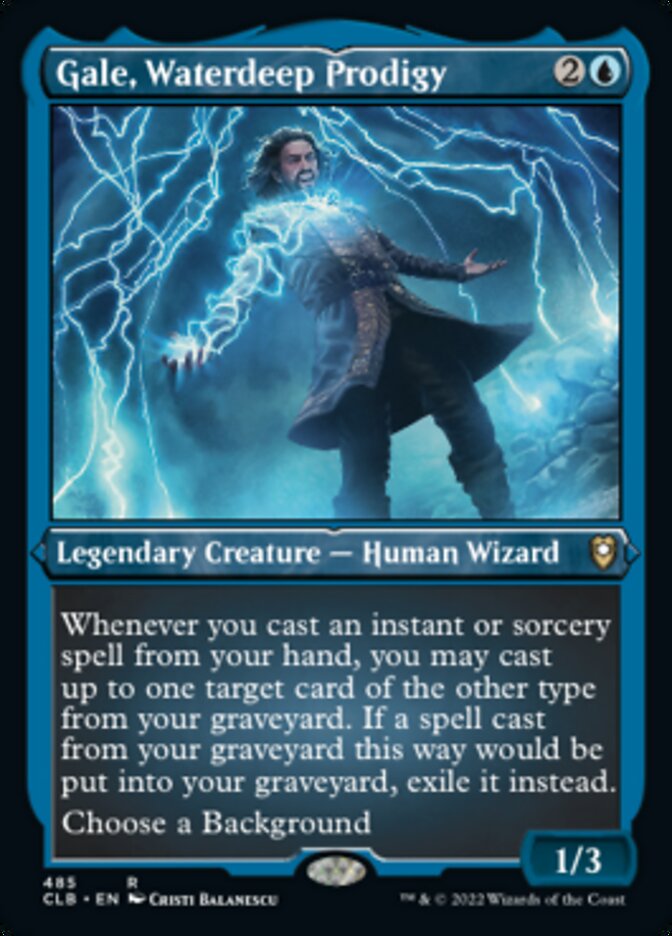 Gale, Waterdeep Prodigy (Foil Etched) [Commander Legends: Battle for Baldur's Gate] MTG Single Magic: The Gathering | Red Claw Gaming