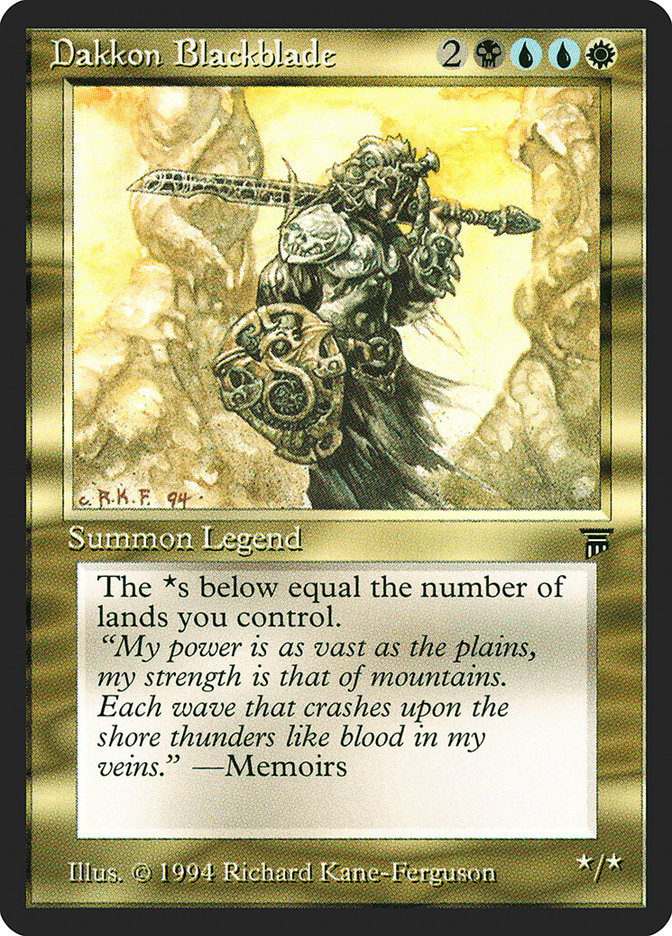 Dakkon Blackblade [Legends] MTG Single Magic: The Gathering | Red Claw Gaming