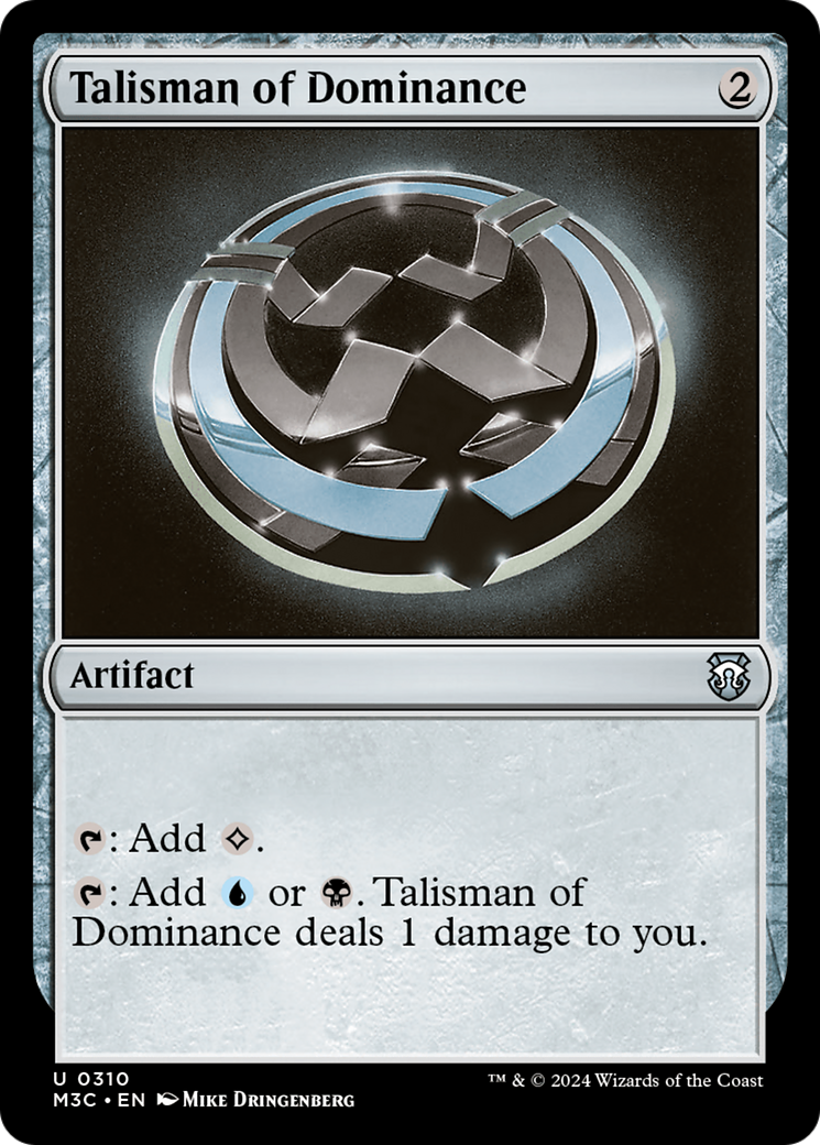 Talisman of Dominance (Ripple Foil) [Modern Horizons 3 Commander] MTG Single Magic: The Gathering | Red Claw Gaming