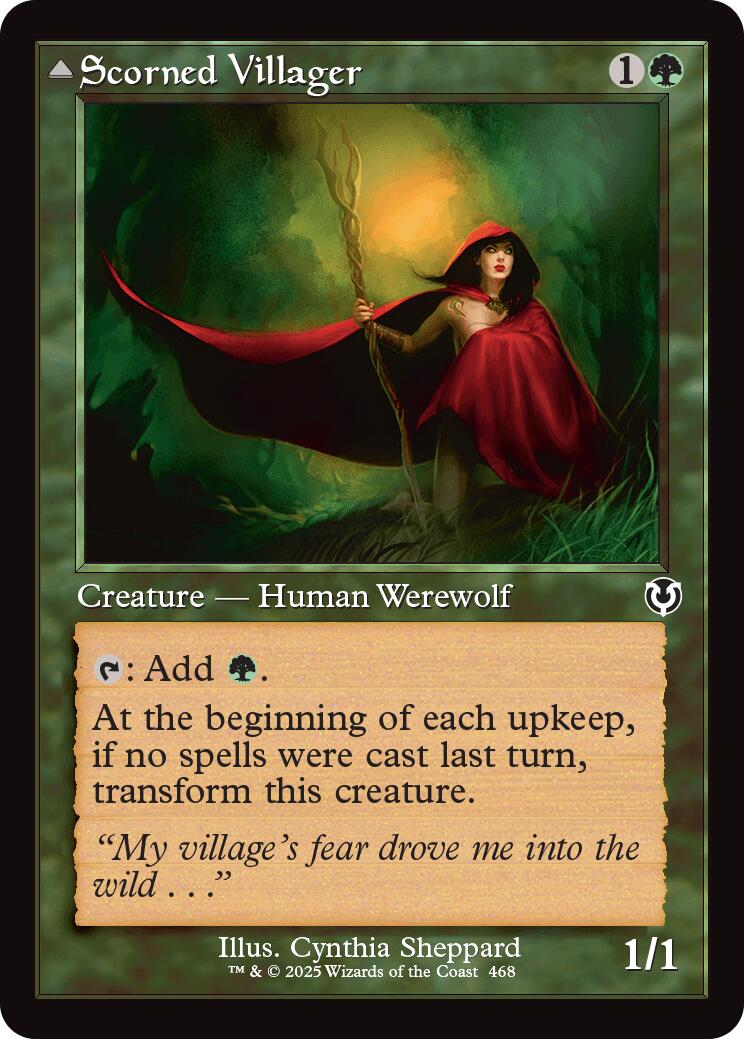 Scorned Villager // Scrounged Scythe (Retro Frame) [Innistrad Remastered] MTG Single Magic: The Gathering | Red Claw Gaming