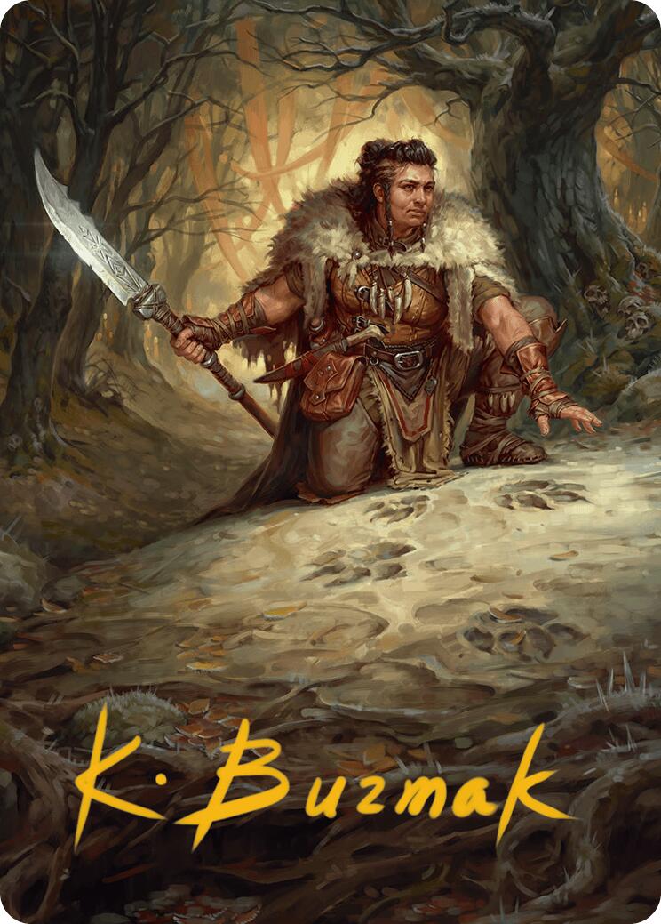 Tireless Tracker Art Card (Gold-Stamped Signature) [Innistrad Remastered Art Series] MTG Single Magic: The Gathering | Red Claw Gaming