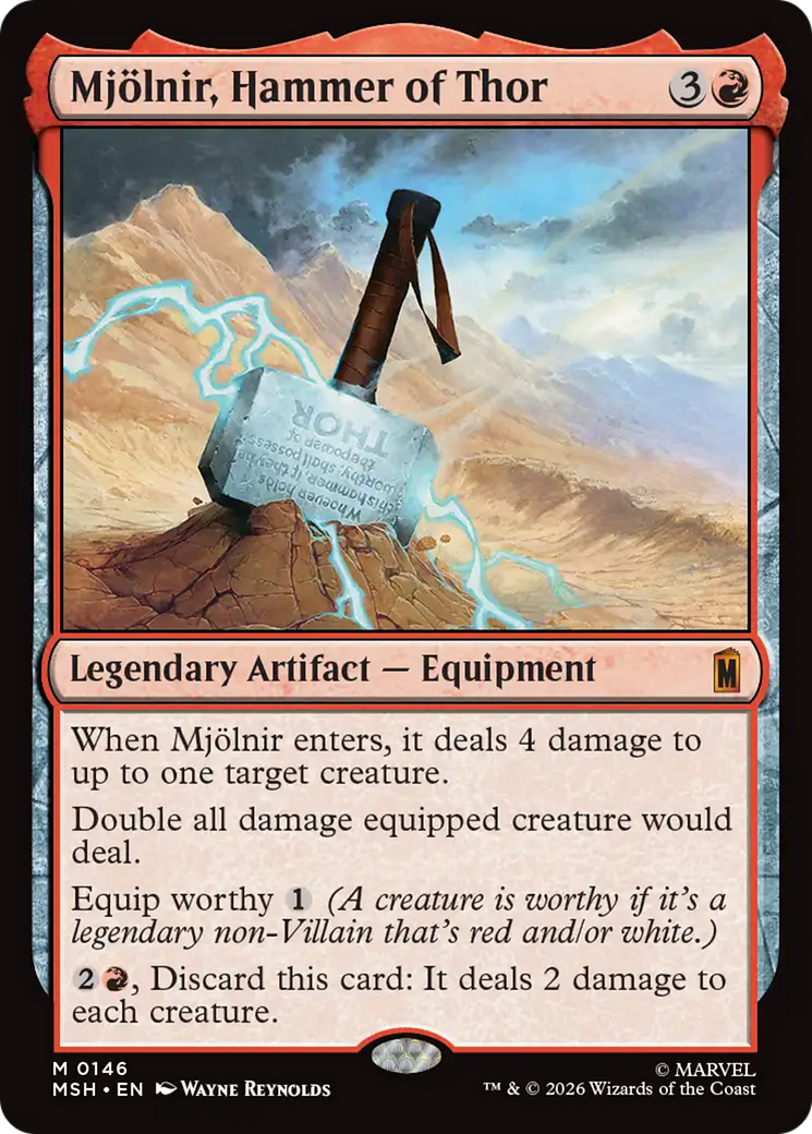 Mjolnir, Hammer of Thor [Marvel Super Heroes] MTG Single Magic: The Gathering | Red Claw Gaming