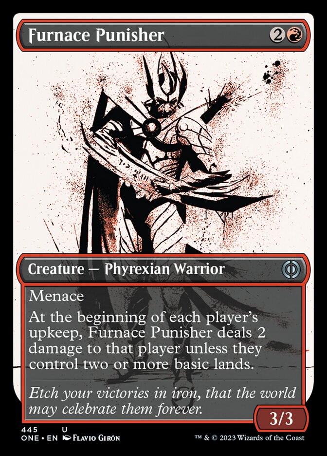 Furnace Punisher (Showcase Ichor Step-and-Compleat Foil) [Phyrexia: All Will Be One] MTG Single Magic: The Gathering | Red Claw Gaming