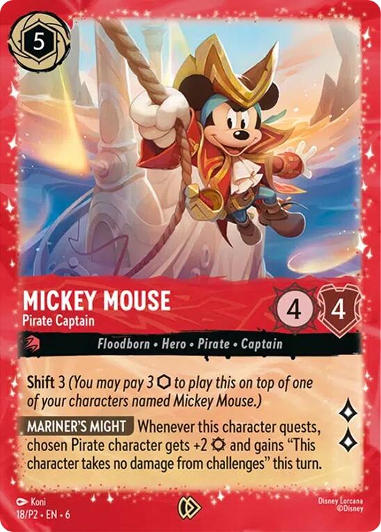 Mickey Mouse - Pirate Captain (18) [Promo Cards] Lorcana Single Disney | Red Claw Gaming
