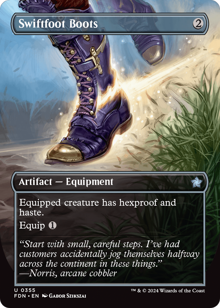 Swiftfoot Boots (Borderless) [Foundations] MTG Single Magic: The Gathering | Red Claw Gaming