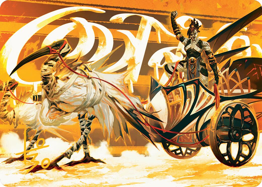 Skyseer's Chariot Art Card (Gold-Stamped Signature) [Aetherdrift Art Series] MTG Single Magic: The Gathering | Red Claw Gaming