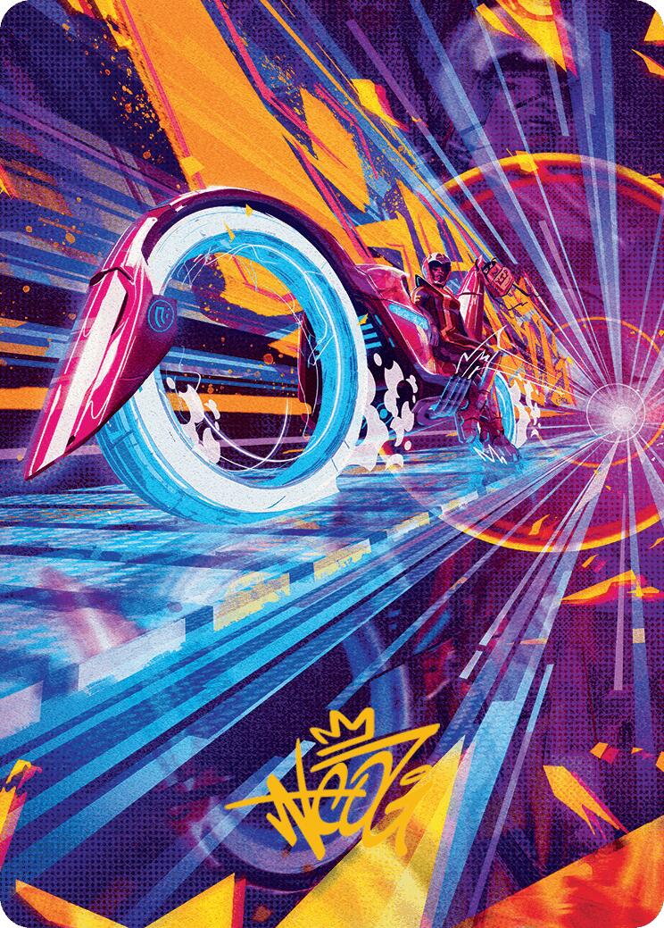 Spotcycle Scouter Art Card (Gold-Stamped Signature) [Aetherdrift Art Series] MTG Single Magic: The Gathering | Red Claw Gaming