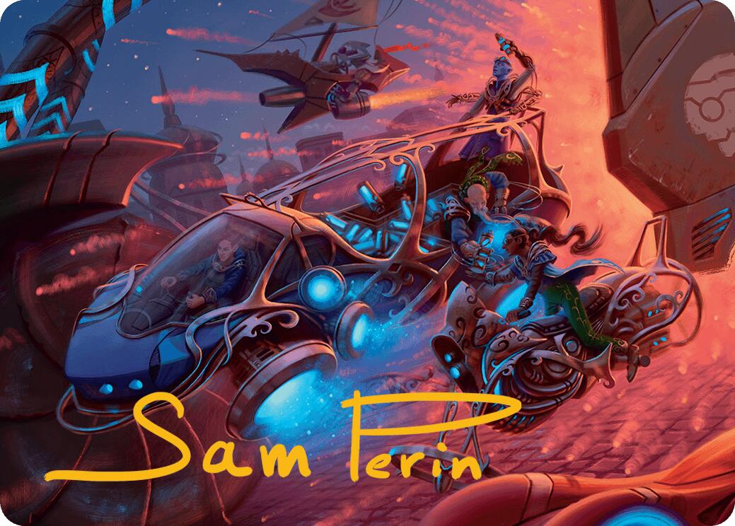 Rangers' Refueler Art Card (Gold-Stamped Signature) [Aetherdrift Art Series] MTG Single Magic: The Gathering | Red Claw Gaming