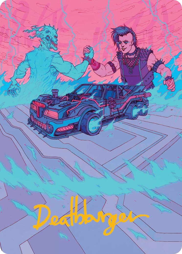 Demonic Junker Art Card (Gold-Stamped Signature) [Aetherdrift Art Series] MTG Single Magic: The Gathering | Red Claw Gaming