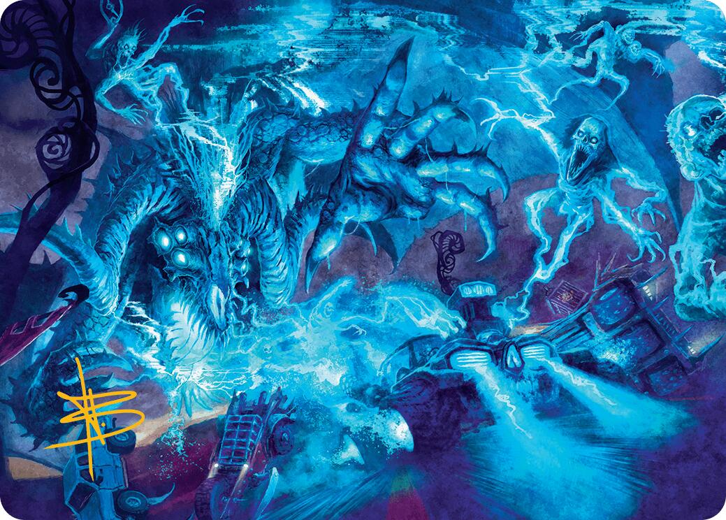 The Speed Demon Art Card (Gold-Stamped Signature) [Aetherdrift Art Series] MTG Single Magic: The Gathering | Red Claw Gaming