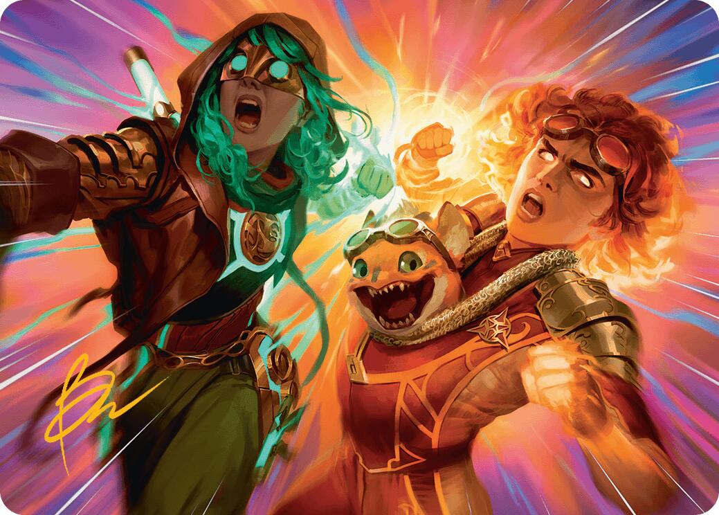 Full Throttle Art Card (Gold-Stamped Signature) [Aetherdrift Art Series] MTG Single Magic: The Gathering | Red Claw Gaming