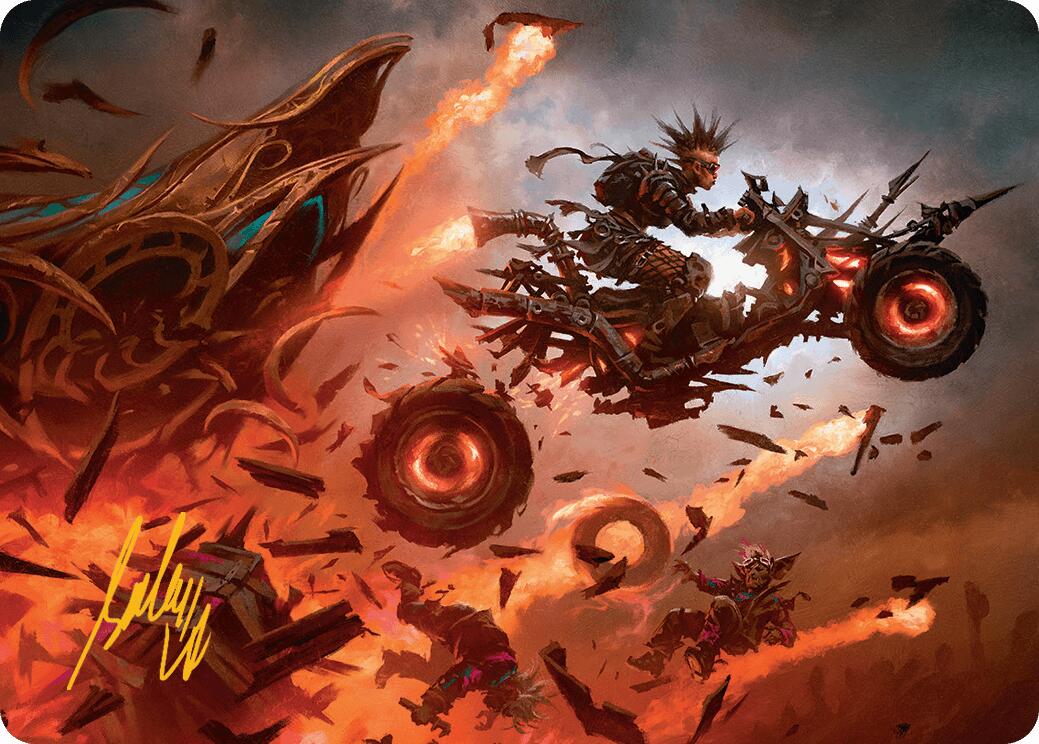Gastal Blockbuster Art Card (Gold-Stamped Signature) [Aetherdrift Art Series] MTG Single Magic: The Gathering | Red Claw Gaming