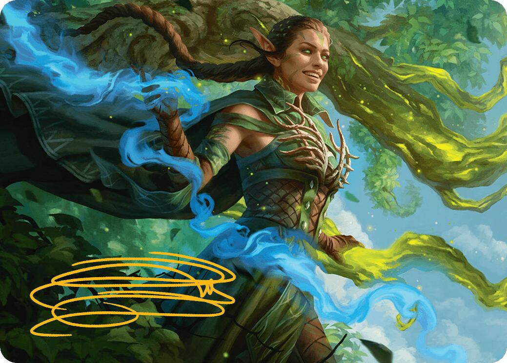 Nissa, Worldsoul Speaker Art Card (Gold-Stamped Signature) [Aetherdrift Art Series] MTG Single Magic: The Gathering | Red Claw Gaming