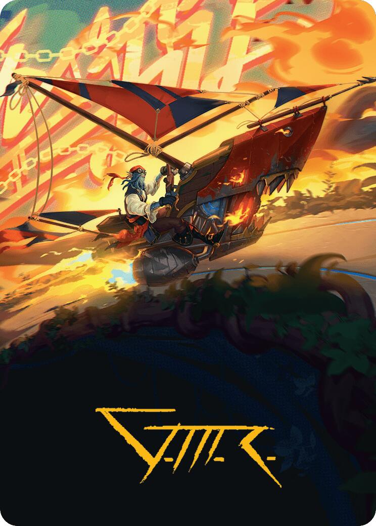 Boosted Sloop Art Card (Gold-Stamped Signature) [Aetherdrift Art Series] MTG Single Magic: The Gathering | Red Claw Gaming